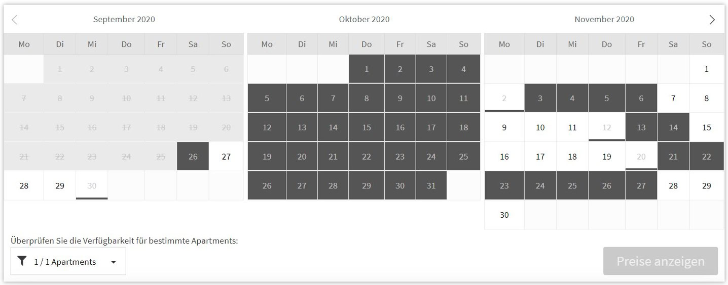 Kalenderansicht mit hervorgehobenen Tagen im April, Mai und Juni 2023.